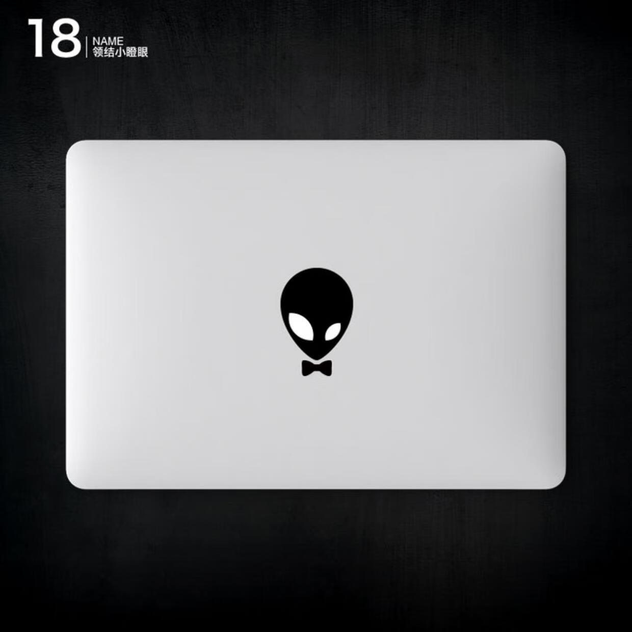 适用 笔记本电脑贴膜外星人logo贴纸macbook air13创意贴膜 14_上班族