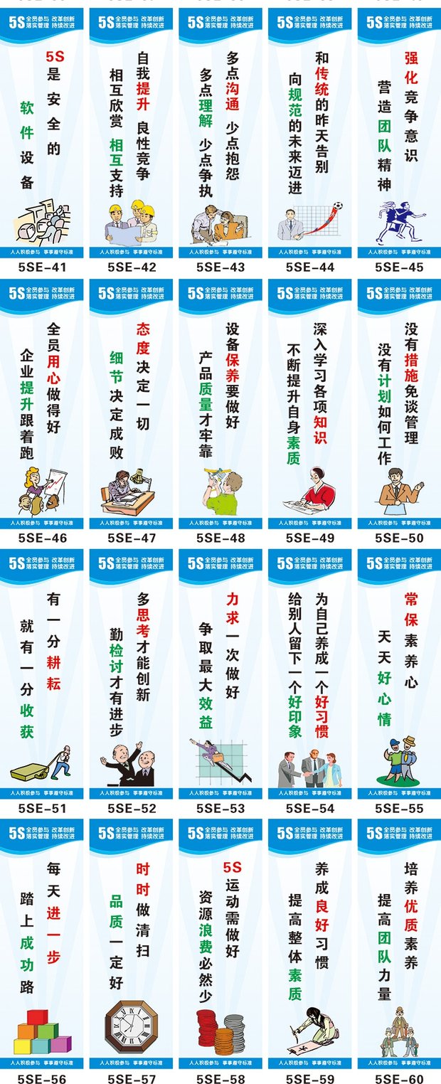 公司5s管理标语海报工厂生产车间品质宣传标识牌定制现场布置墙贴