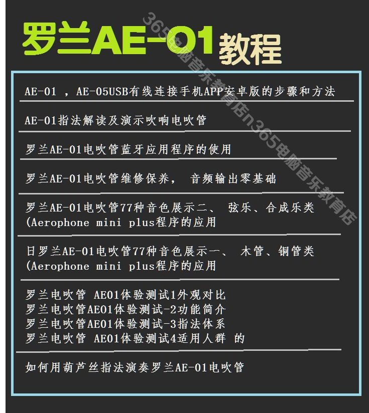 罗兰ae105雅佳乐器电吹管教程学习教材视频45000初学者入门非罗兰ae01