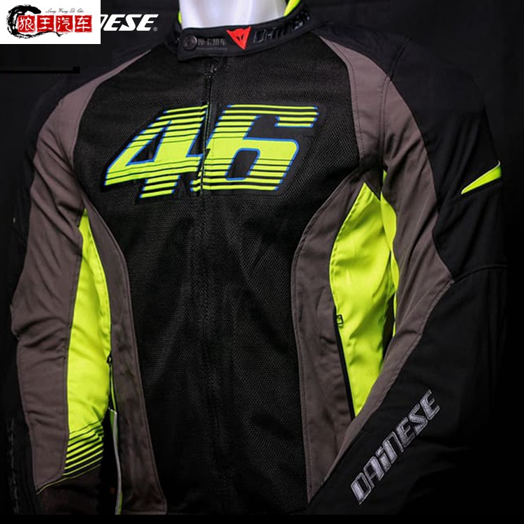 vr46 d1 air tex 罗西夏季网眼摩托机车骑行服夹克 黑