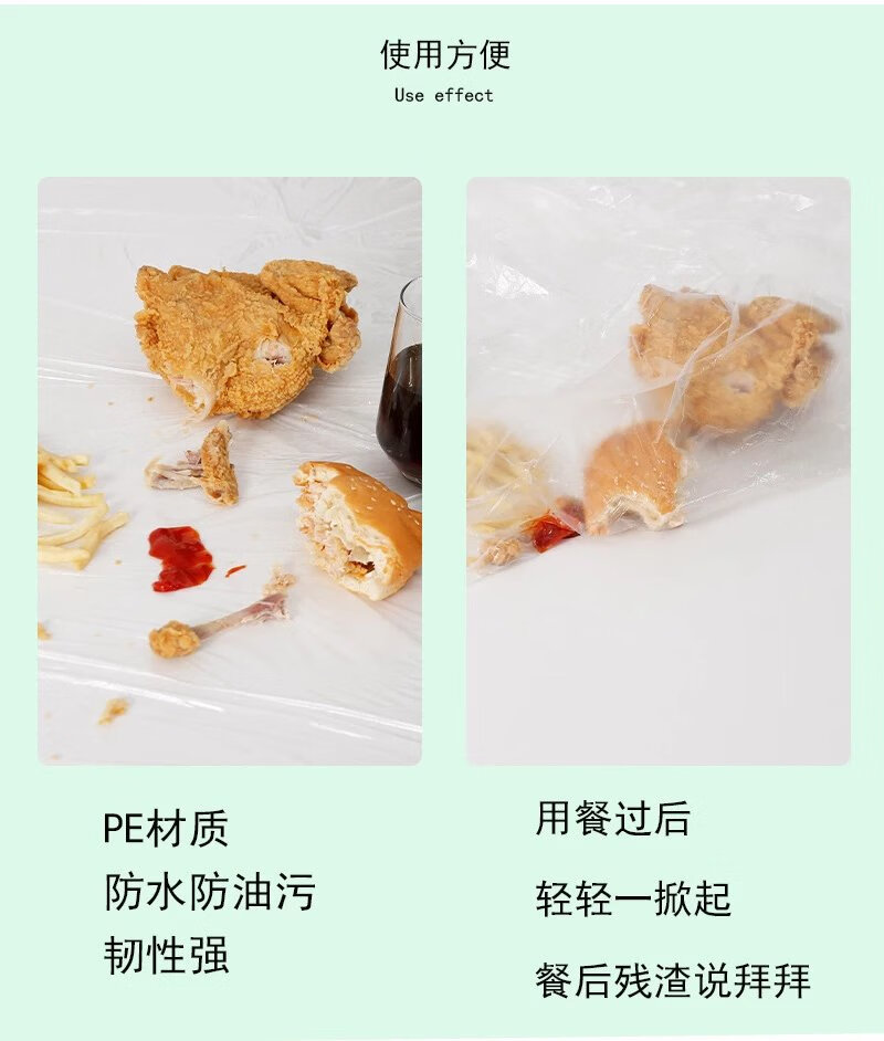 3，一次性桌佈加厚台佈白色紅色長方形圓桌塑料薄膜台佈結婚家用出遊 加厚白色160*160cm  10片