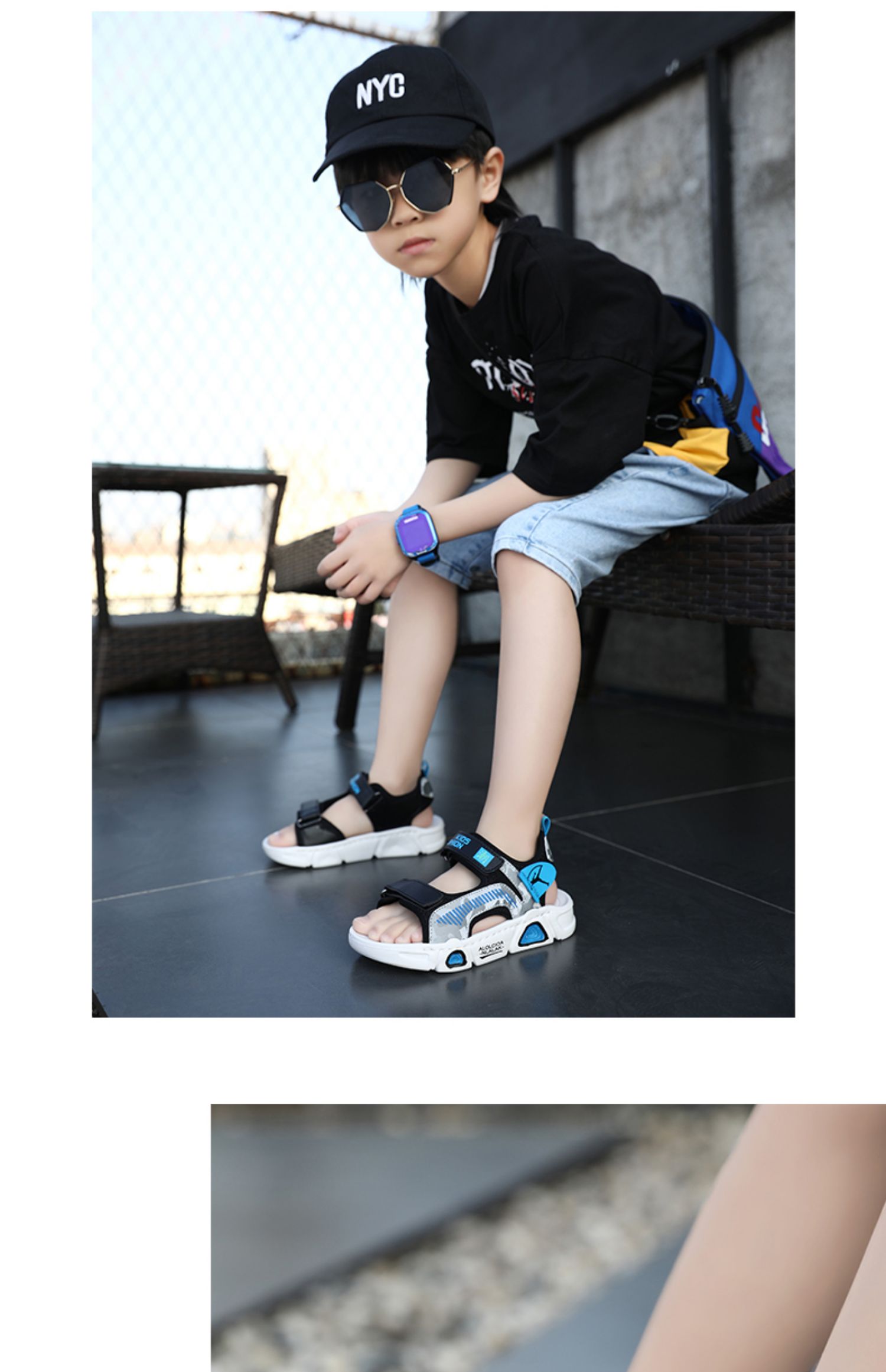 迪士尼小孩子穿的男童凉鞋儿童鞋子夏季2021新款小男孩软底防滑沙滩鞋