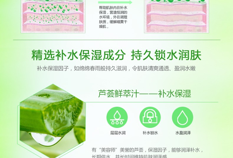 碧素堂鲜芦荟原液舒缓保湿面膜30片女盒装晒后补水提亮滋养收缩毛孔男士敏感痘肌 30片