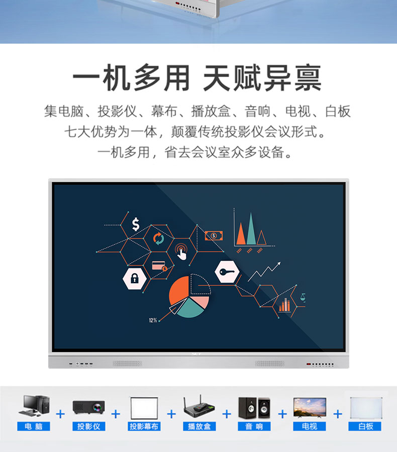 sct中电数码议平板电视机一体机智慧屏视频会议大屏幕交互式电子白板