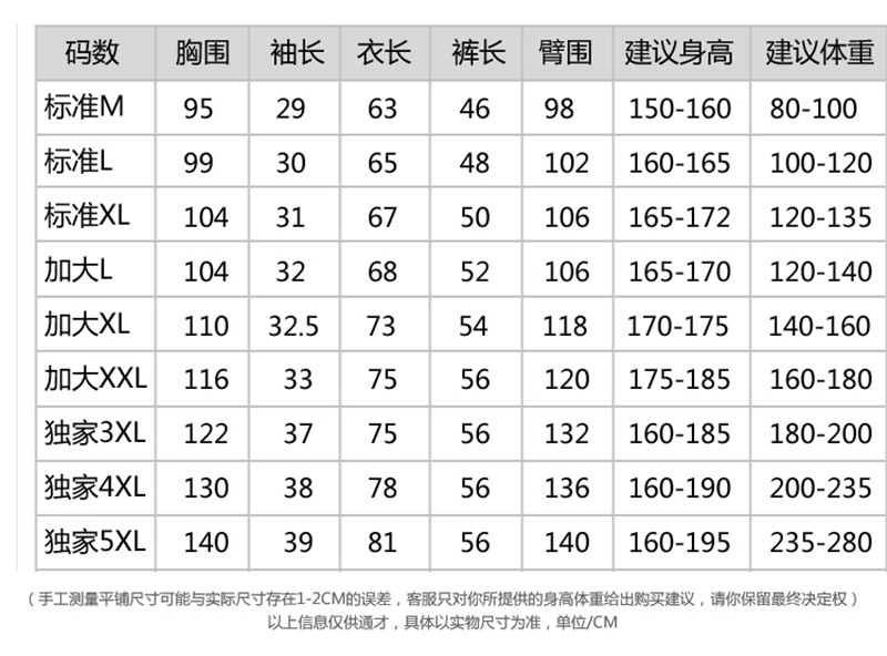 wb2018男款 【标准3xl】建议身高185cm左右,体重180