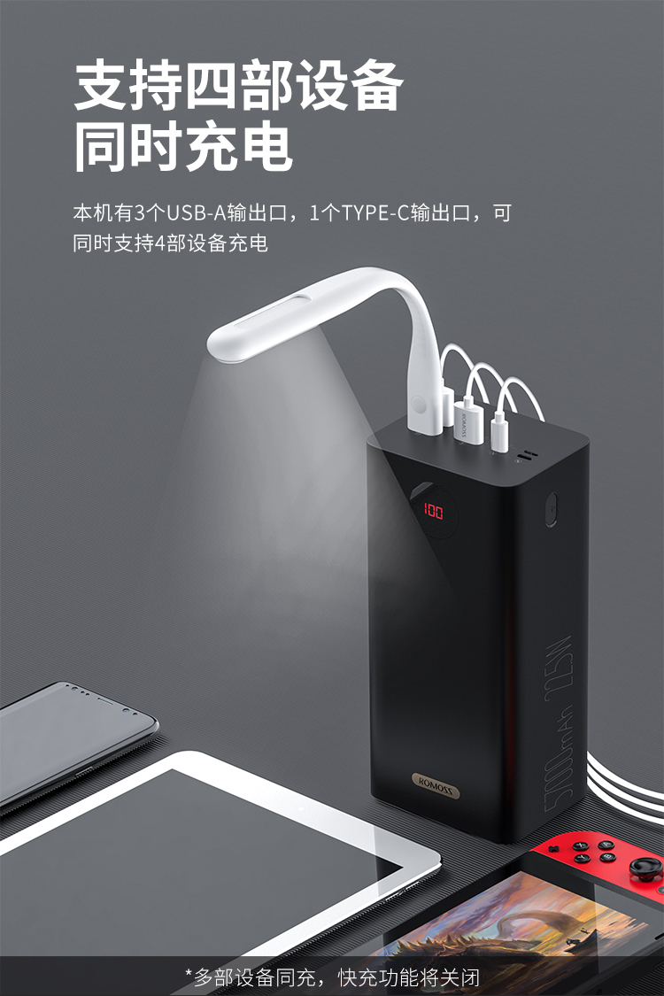 【全新】罗马仕57000毫安充电宝大容量户外移动电源 原装 式 罗马 仕