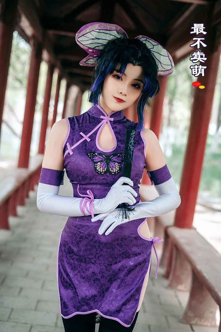 鬼灭之刃蝴蝶忍短旗袍cos服同人衍生cosplay套装虫柱羽织xs