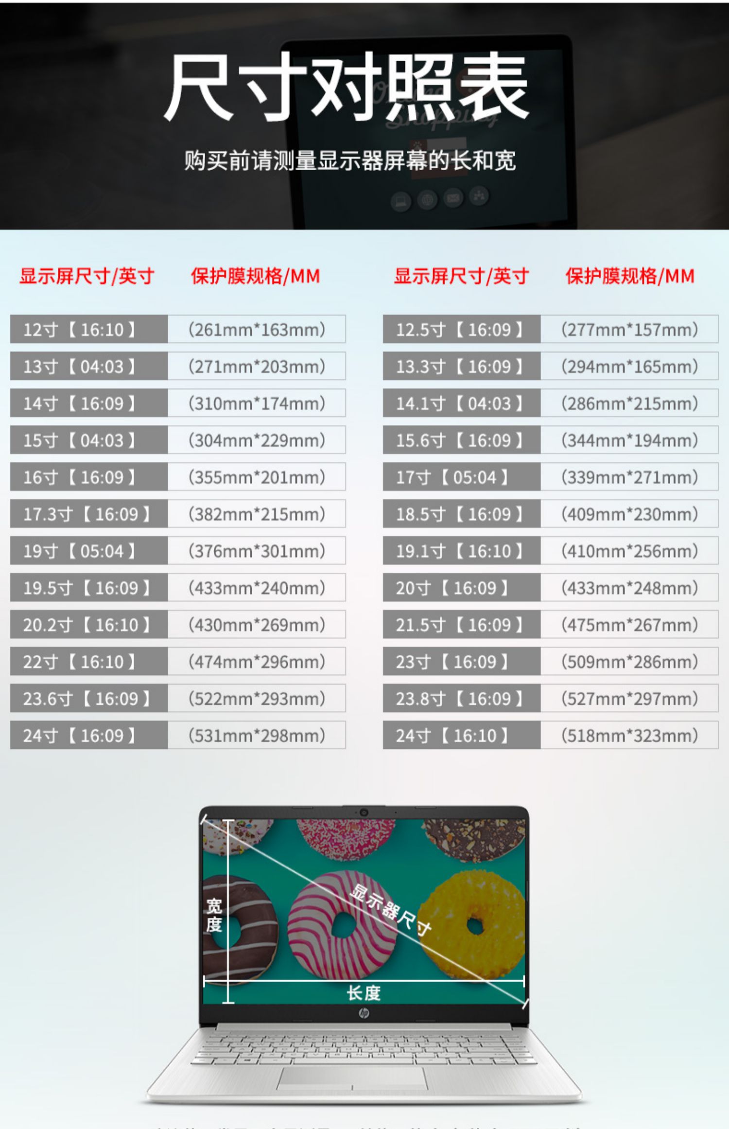 3寸电脑屏幕保护膜14显示器华为联想15.6窥屏24华硕23.