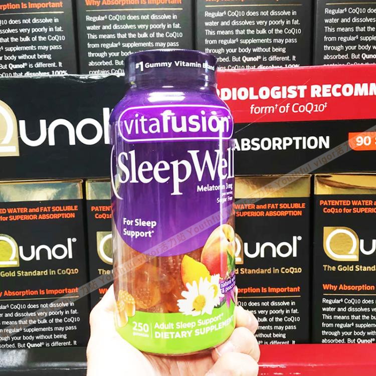 美国代购 vitafusion sleep well 褪黑素软糖 倒时差促睡眠 250粒