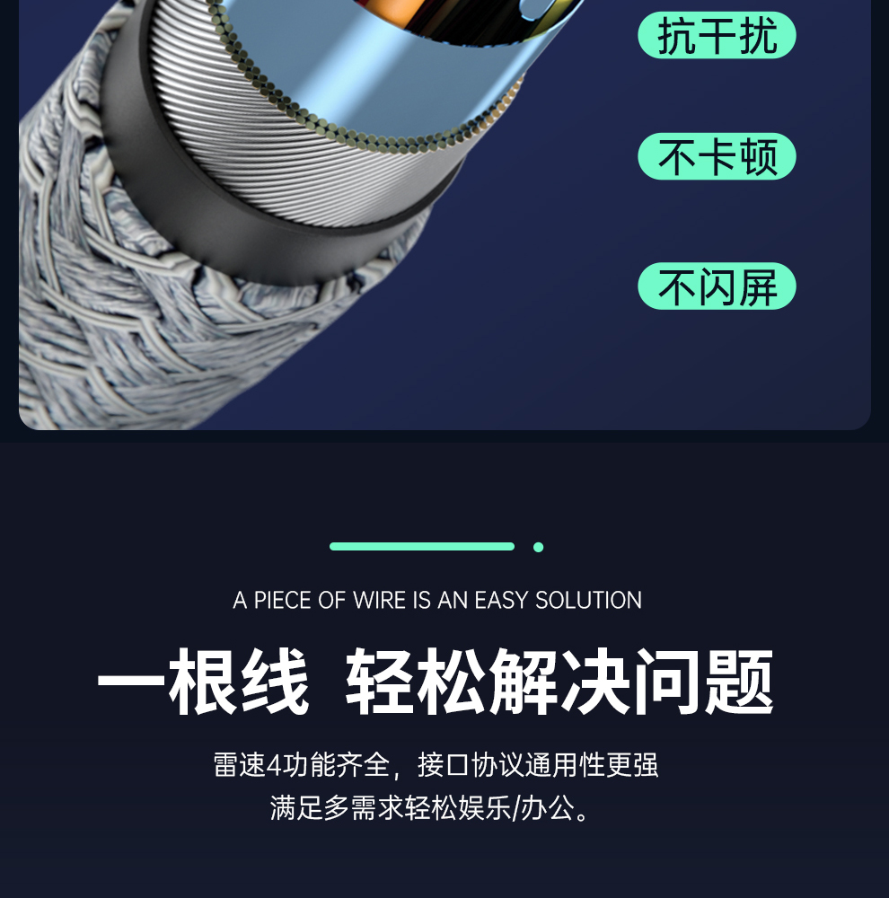 ULT-unite 兼容雷电4数据线USB4全功能PD240W快充40G雷雳8K投屏Macbook 1米【240W雷速40Gbps+8K】