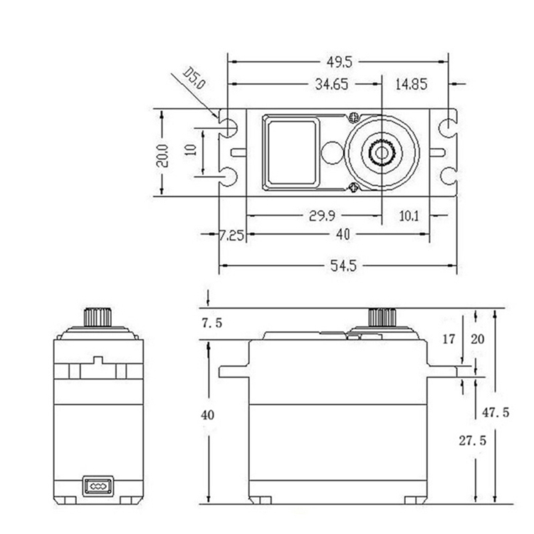 伺服舵机全金属大扭力防水数字无刷舵机器人遥控车模电机20kg25kg