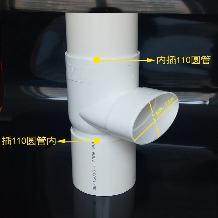 uvekim马桶移位器排水扁管配件110pvc立扁三通四通件