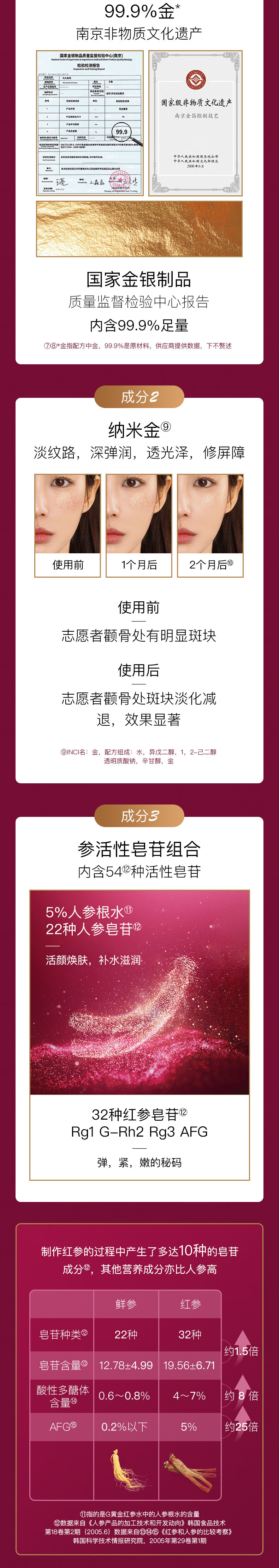 蕊痕蕊痕 爱诗切G黄金红参体验装3联包（精华1.5ml+霜1.5g+眼霜1.5g)