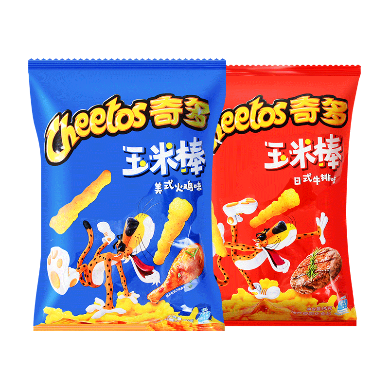 奇多玉米棒50g*12包粟米棒鲜虾条美式火鸡味薯条薯片休闲零食 玉米棒