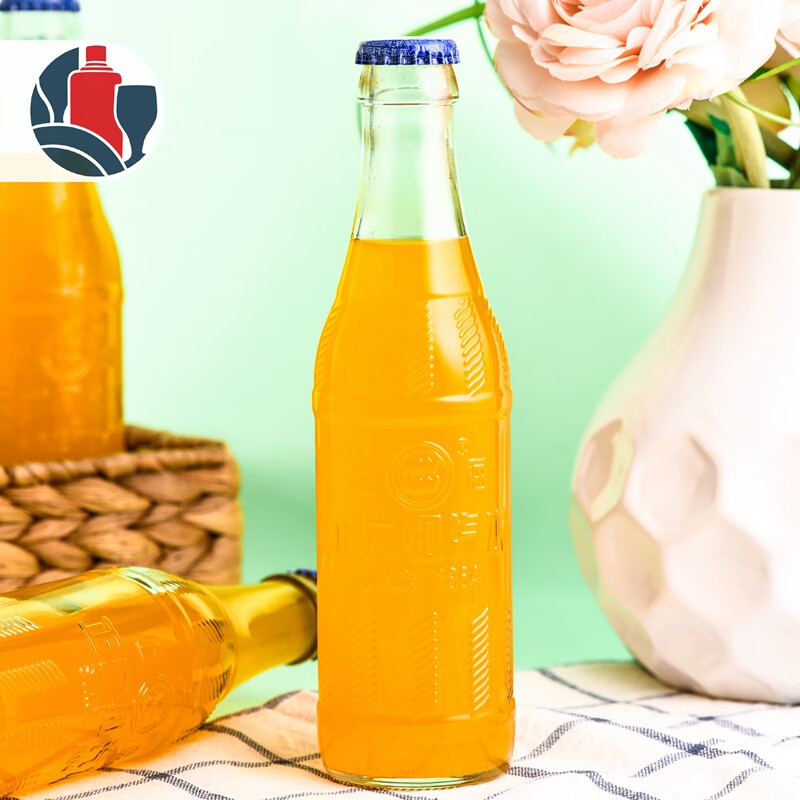 怀旧正广和玻璃瓶橙汁汽水碳酸饮料橘子汽水248ml24瓶啤酒瓶盖整箱