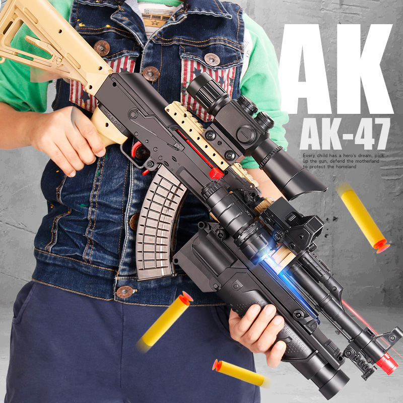 ak47儿童吃鸡软弹枪可发射m416软弹玩具枪游戏同款男孩礼物 战术版