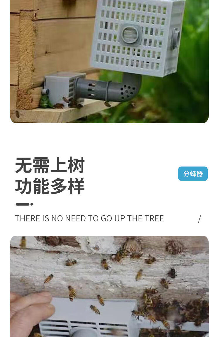 中蜂土养自然自动多功能分收蜂器除雄蜂隔王笼圆桶方箱老式箱蜂具多