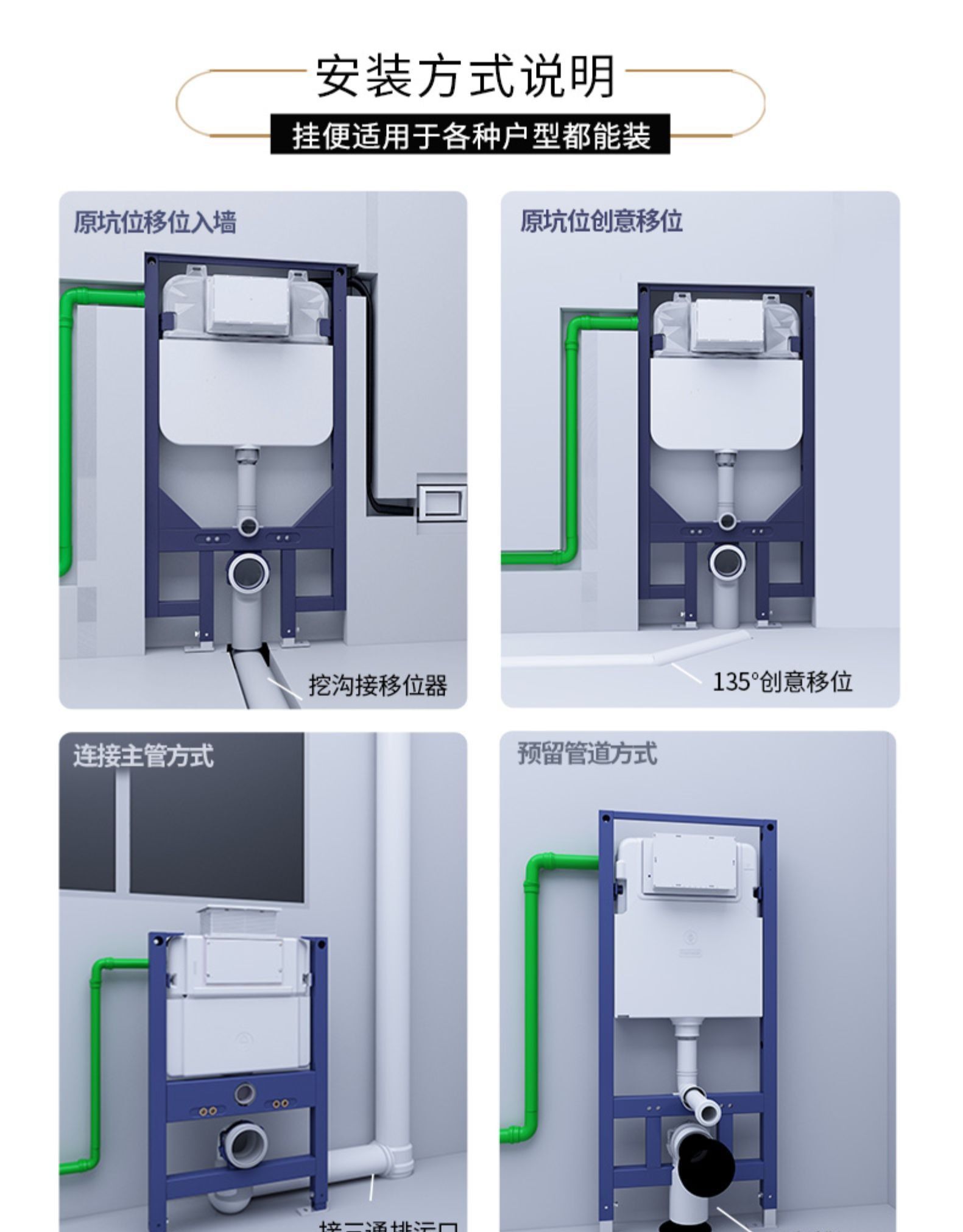 德国moyu摩域 壁挂式马桶嵌入墙排式暗装挂墙挂壁式水箱智能悬挂坐