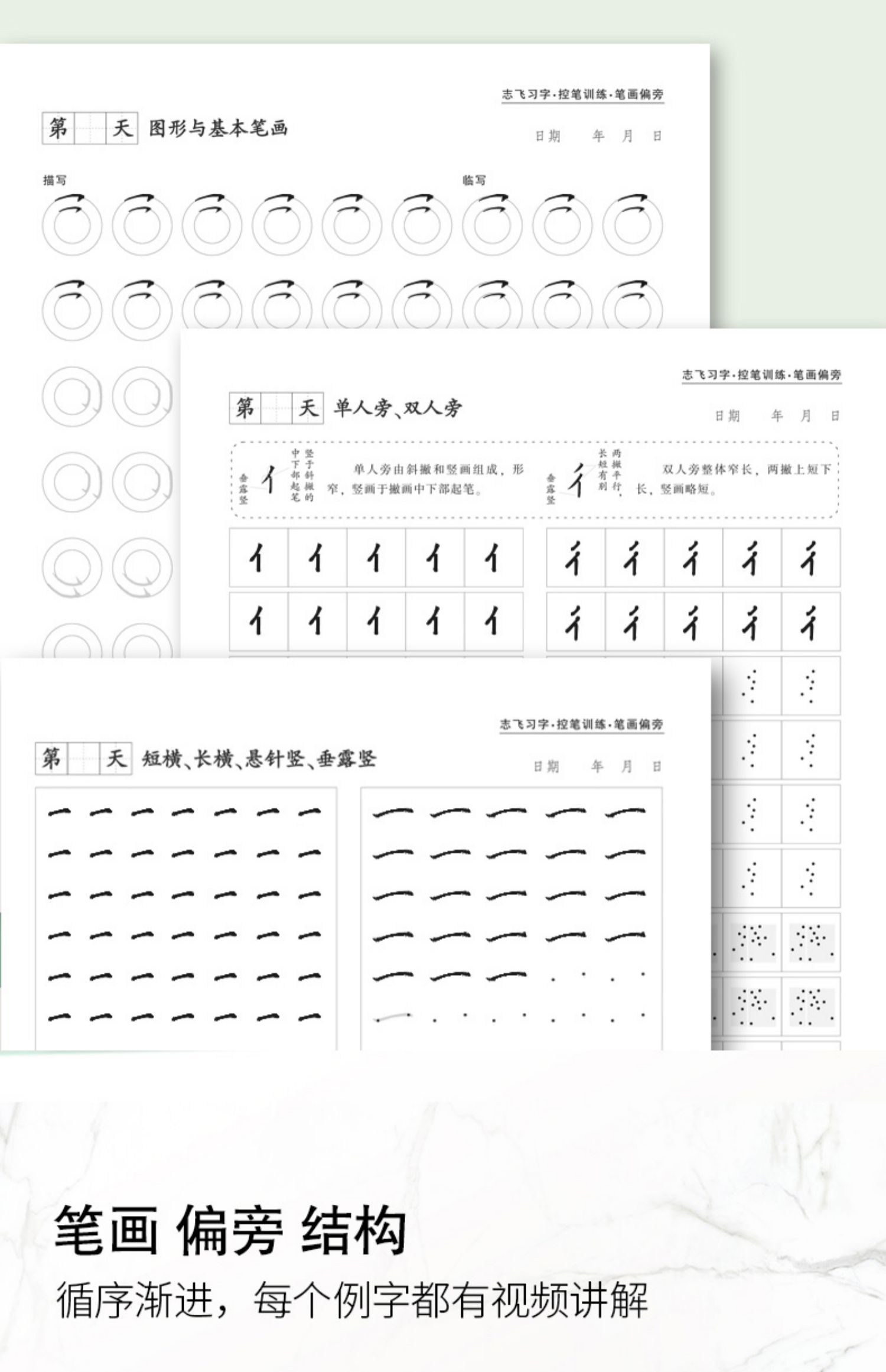 训练基础大学生钢笔正楷手写体初高中成年趣味控笔单字突破共3本加赠