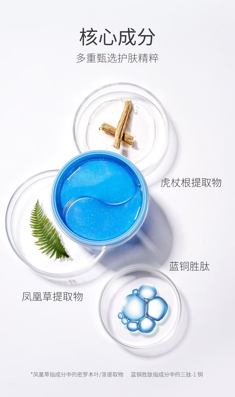 透蜜 蓝铜肽眼膜60片眼部补水保湿眼贴男女士 蓝铜肽眼膜60贴