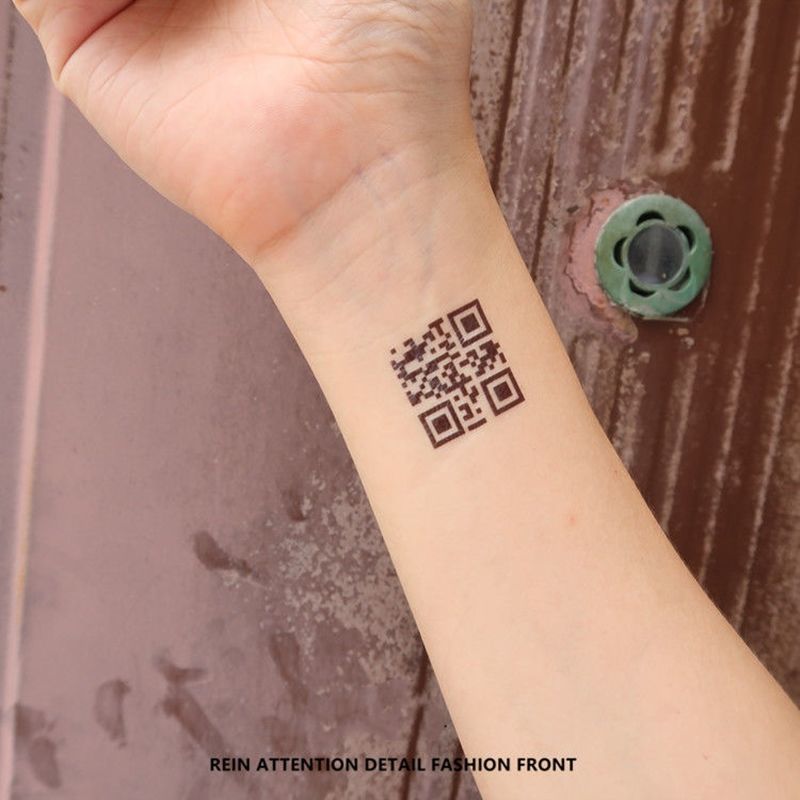 韩国ins惊喜可以扫的告白纹身贴防水持久小清新少女卡通贴二维码10张