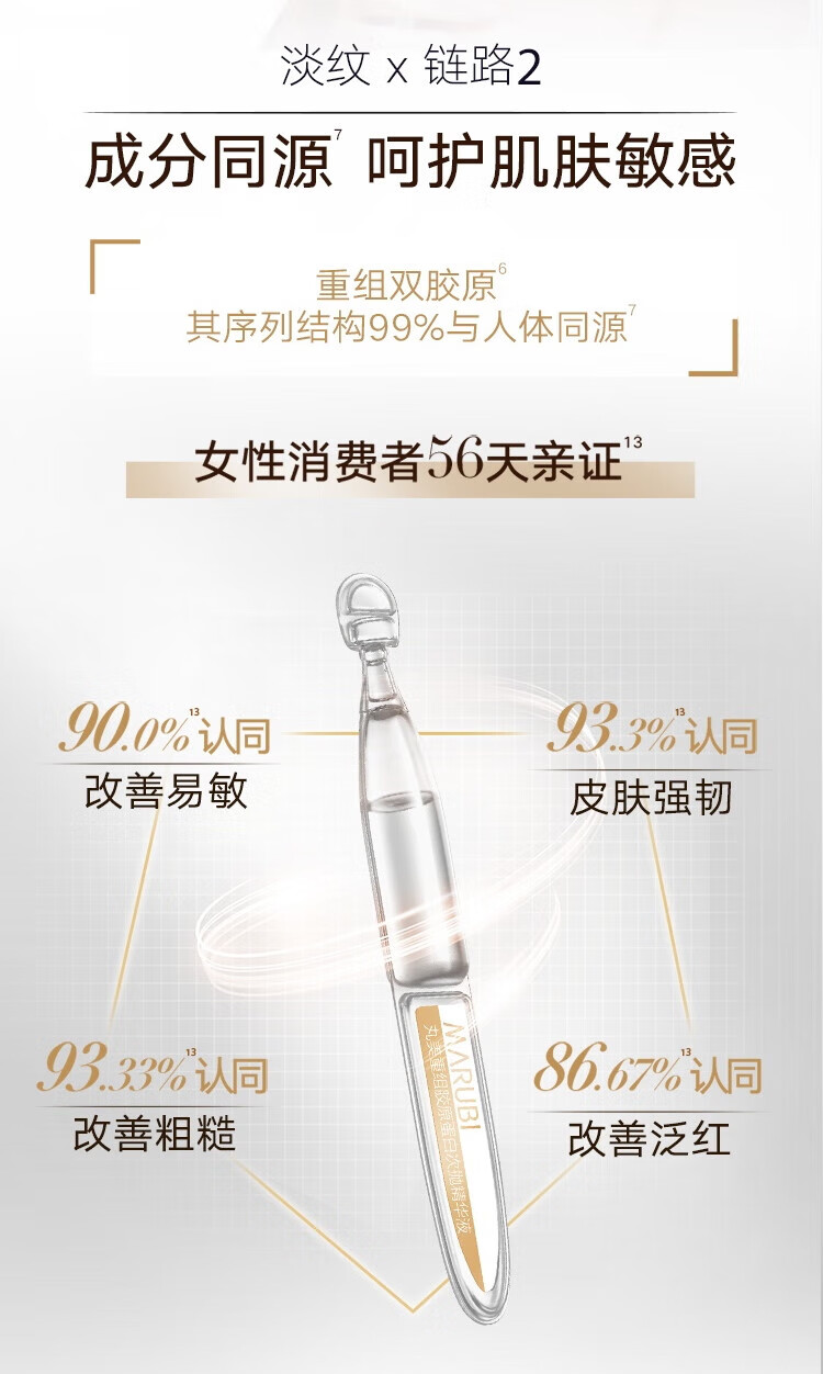 丸美小金针次抛精华液淡纹紧致抗皱重组双胶原次抛舒缓敏感肌肤提拉 次抛精华液1.5ml*4
