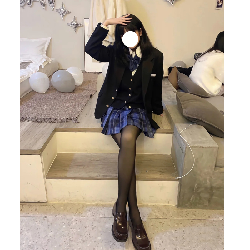 jk制服黑丝学姐jk制服格裙 黑丝正版套装日系现货原创