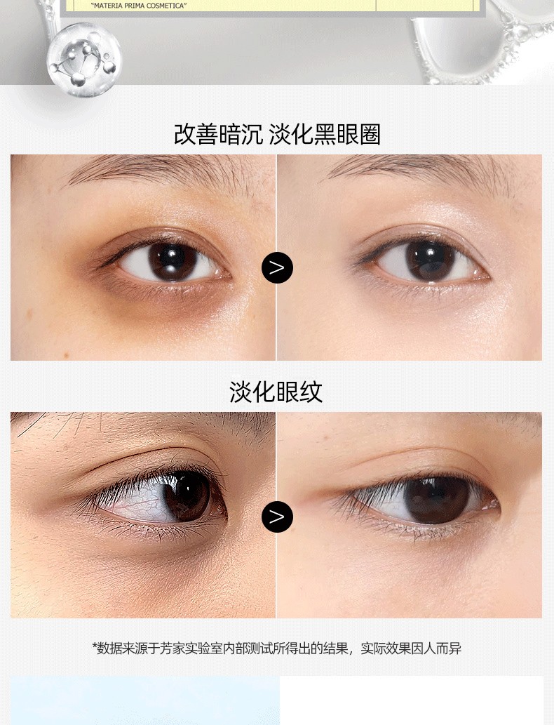 熬夜眼霜！眼霜黑眼圈淡化细纹眼袋鱼尾纹提拉紧致日夜眼部精华男女通用精华液 【早滋养晚修护】2瓶组合眼霜