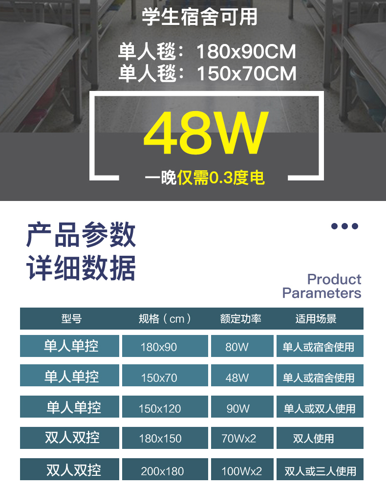 12，雪之韻 電熱毯雙人雙控智能定時電褥子單人家用除溼（圖案隨機） 【長150x120cm寬】雙人單控