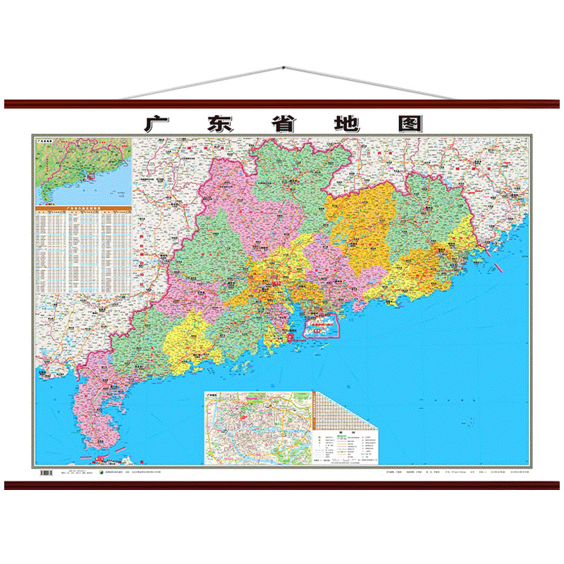 图可图广东省地图挂图老板办公室挂画背景墙装饰画会议室14x11米粤港