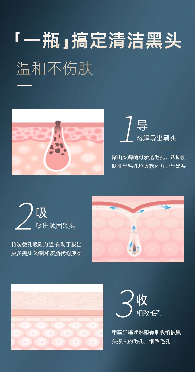黎漾竹炭清洁黑头泥膜撕拉面膜男女士涂抹面膜黑头贴清理粉刺细致毛孔 一盒装（120g）贈2支芦荟胶