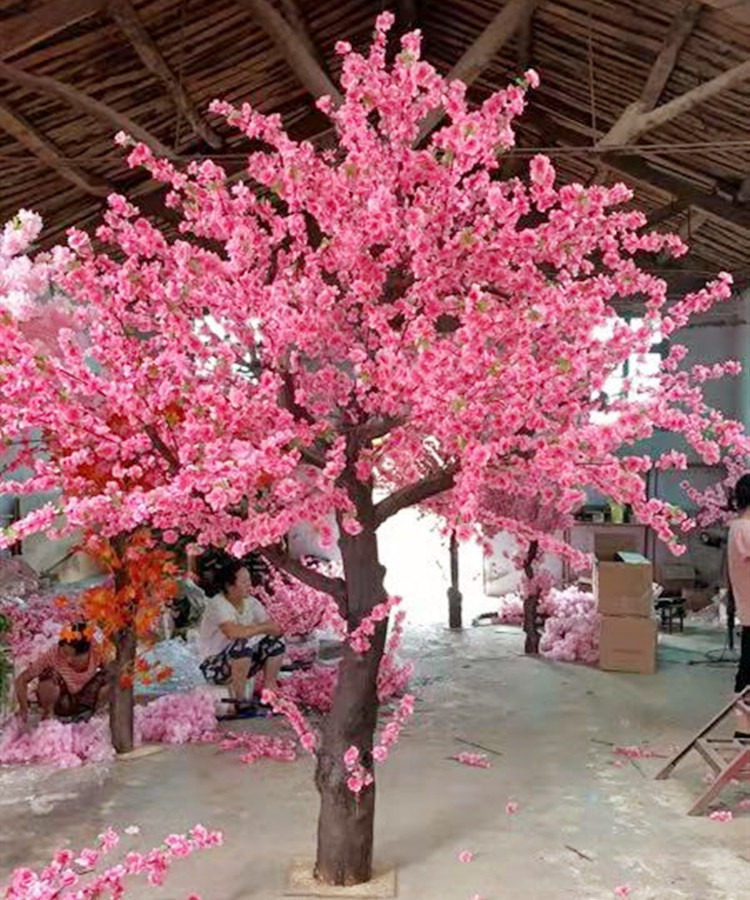 仿真桃花树春节摆花桃花新年许愿树樱花梅花腊梅树摆件婚庆造型室内外