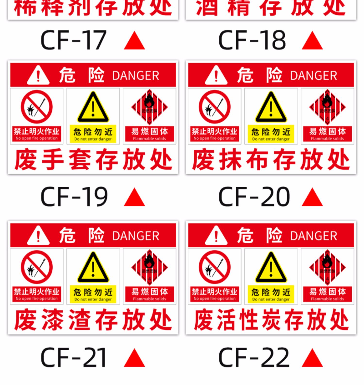 稀释剂氮气压缩空气空气瓶乙炔二氧化碳酒精危险存放处安全警示牌墙贴