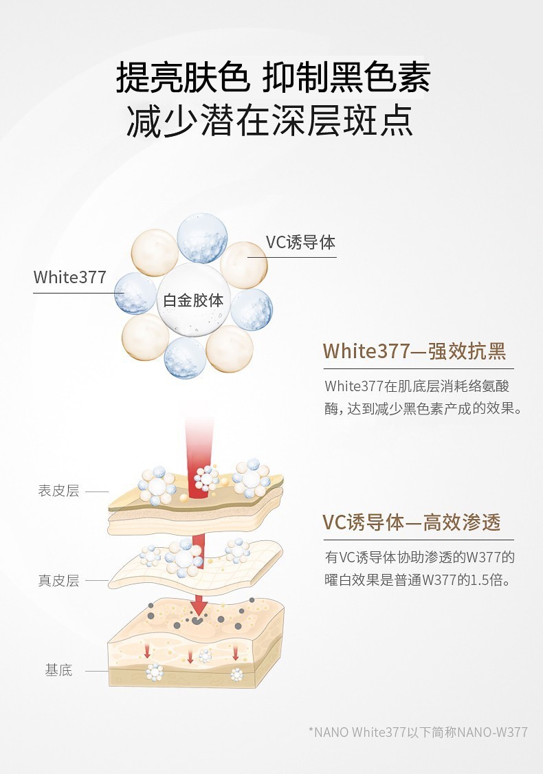 城野医生（Dr.Ci.Labo） 377美白精华液淡化痘印斑点早c晚a护肤品 中样6g