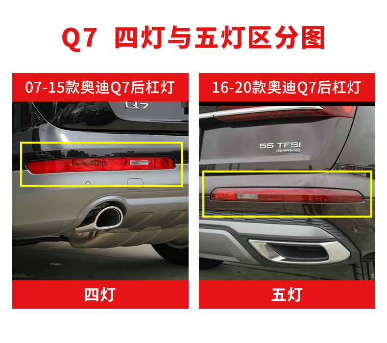 美克杰适用于新老款奥迪q3q5q7q5l后杠灯后雾灯后倒车灯后保险杠灯