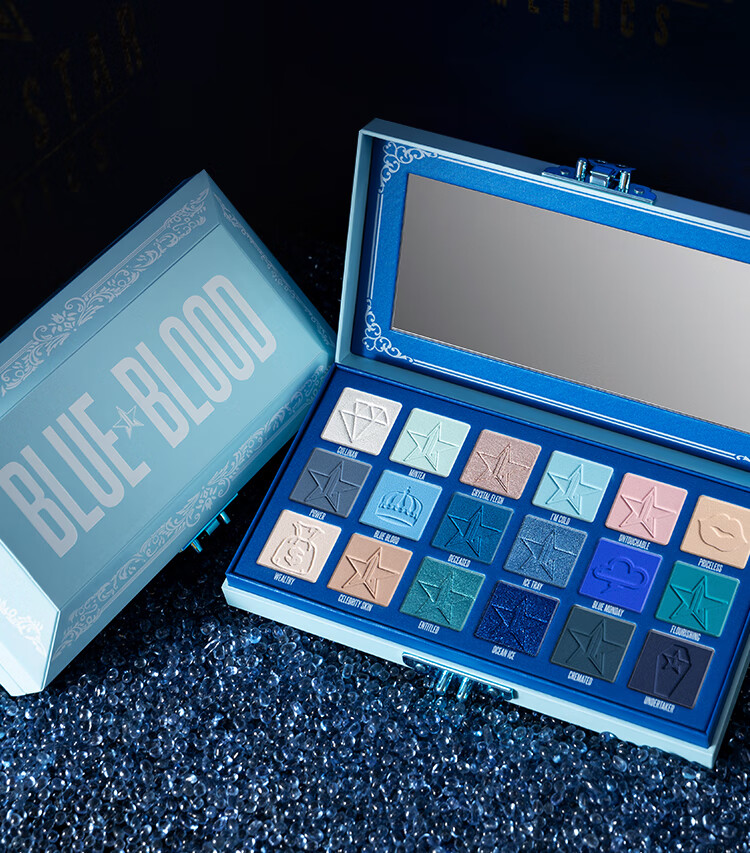 Jeffree Star J姐眼影哑光十八色眼影盘蓝血盘Blue Blood Palette