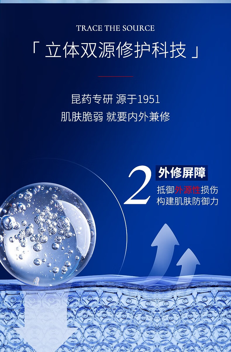 昆药集团KPC补水面膜玻尿酸水润柔嫩蓝铜肽贴片免洗 5片/盒 3盒装/15片