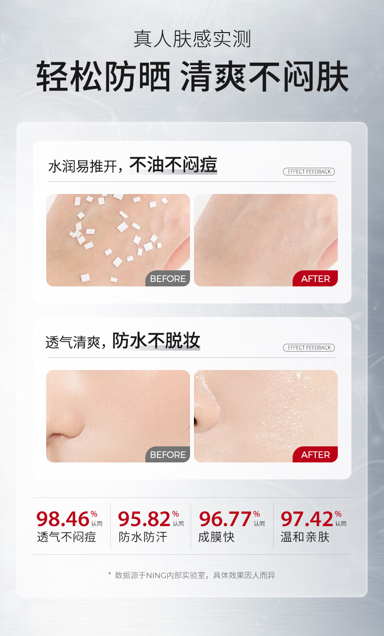 ning新加坡进口高倍防晒霜军训户外美白隔离防水防汗持久防晒乳男女士 【物化双重防晒】防晒霜80g