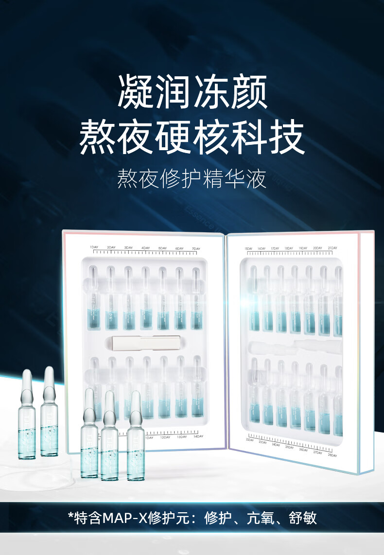 英国TJE熬夜原液安瓶1.5ml*28支补水保湿修护提亮肤色面部精华液 42g/ml