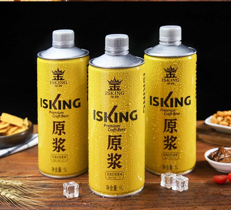 金特（ISKING）青岛特产12度原浆啤酒1L*6罐礼盒整箱装国产精酿小麦白啤酒扎啤 金特原浆白啤1L*6桶拧盖装