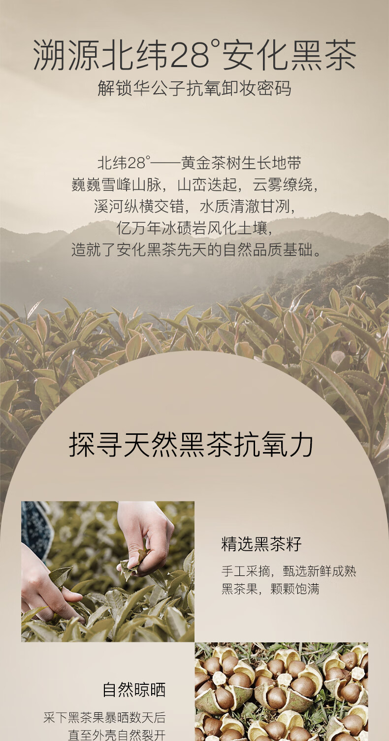 RYDEEN黑茶臻萃卸妆油脸部洁颜油植物温和无刺激清洁毛孔150ml 1瓶装