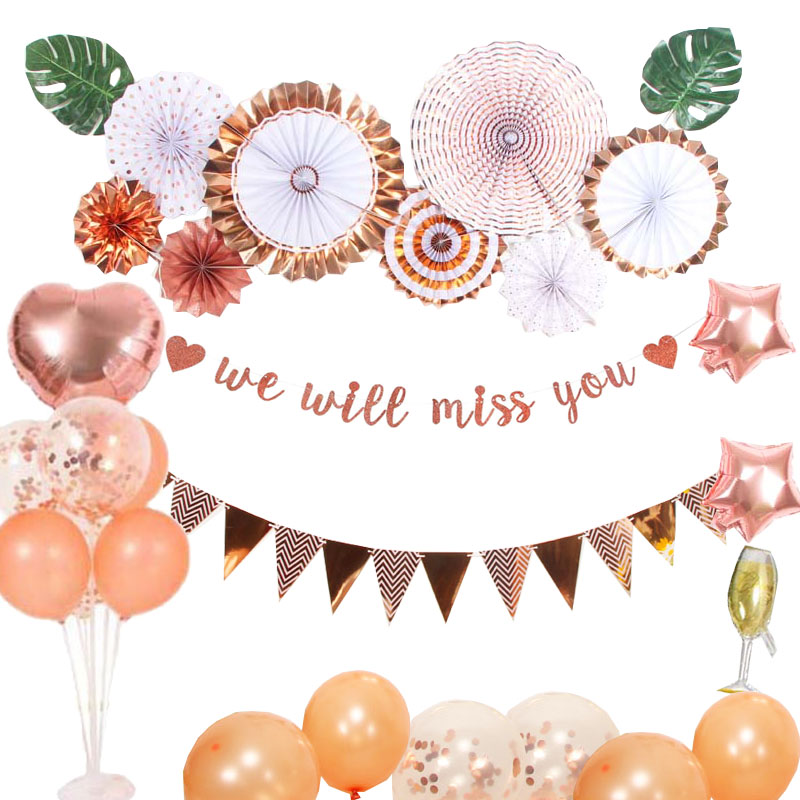 欢送会布置we will miss you公司同事离职派对老师退休farewell fp