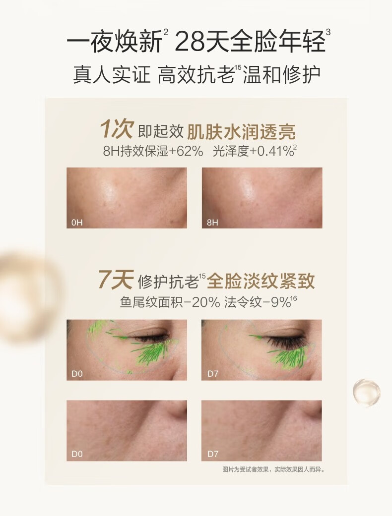 自然堂极地精华露圣水喜默因一夜焕新全脸紧致修护透亮 送女友礼物 110ml