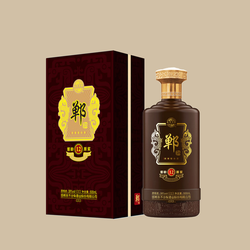 厂家自营永不分梨郸酒39度窖龄原浆12礼品酒500ml送礼自饮褐色