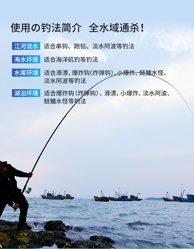 红狼redwolf红狼矶钓竿套装钓鱼竿手竿套装超硬长节碳素矶竿海竿海杆