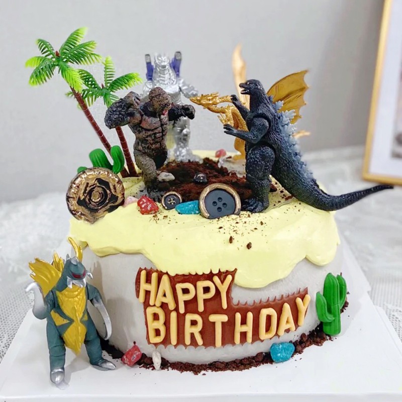 百世今生哥斯拉生日蛋糕同城配送怪兽之王恐龙儿童蛋糕送男孩北京深圳