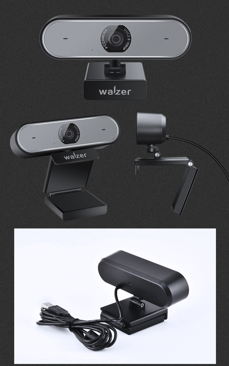 walzer 1080P高清视频会议摄像头 会议屏一体机智慧屏摄像头 120°大广角摄像头 智能降噪 C9摄像头+2.1米伸缩落地架+3米延长线