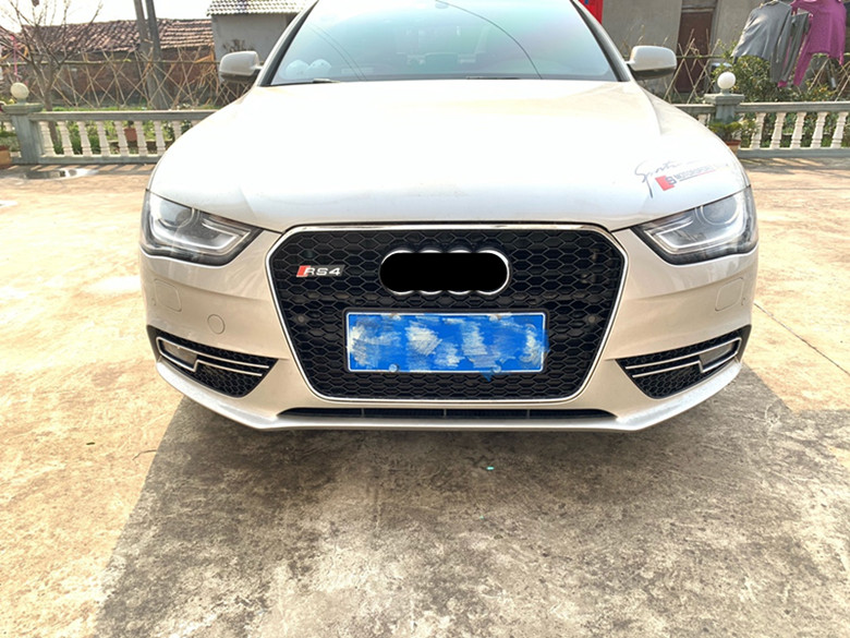 奥迪a4l改装rs4中网13141516款a4lb8pa升级rs蜂窝前脸雾灯框黑框电镀