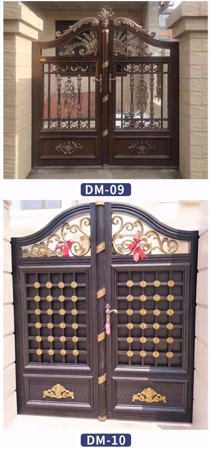 德燚别墅大门铝合金铝艺大门双开门农村花园庭院大门电动侧门厂家定制