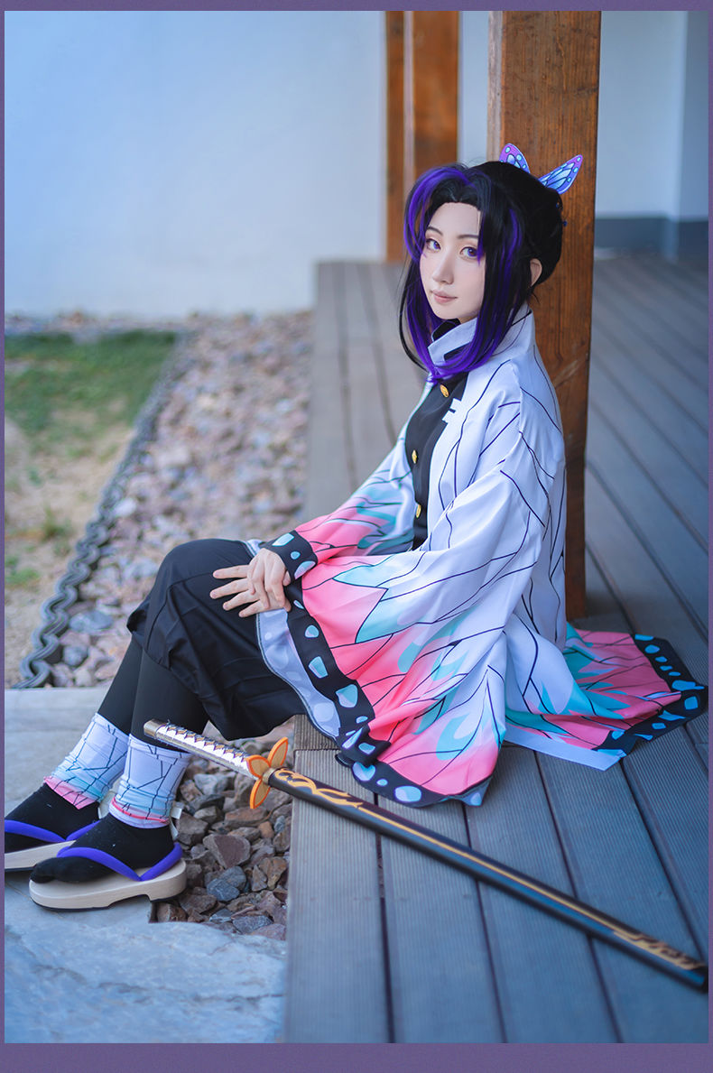 现货漫柒柒虫柱蝴蝶忍cos服香奈惠套装和服鬼灭之刃cosplay服装二蝴蝶